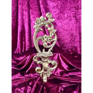 VTG Home Decor Wall Candle Holder Floral Hollywood Regency Style 4811 Syroco #2